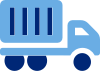 Blue icon of a container truck
