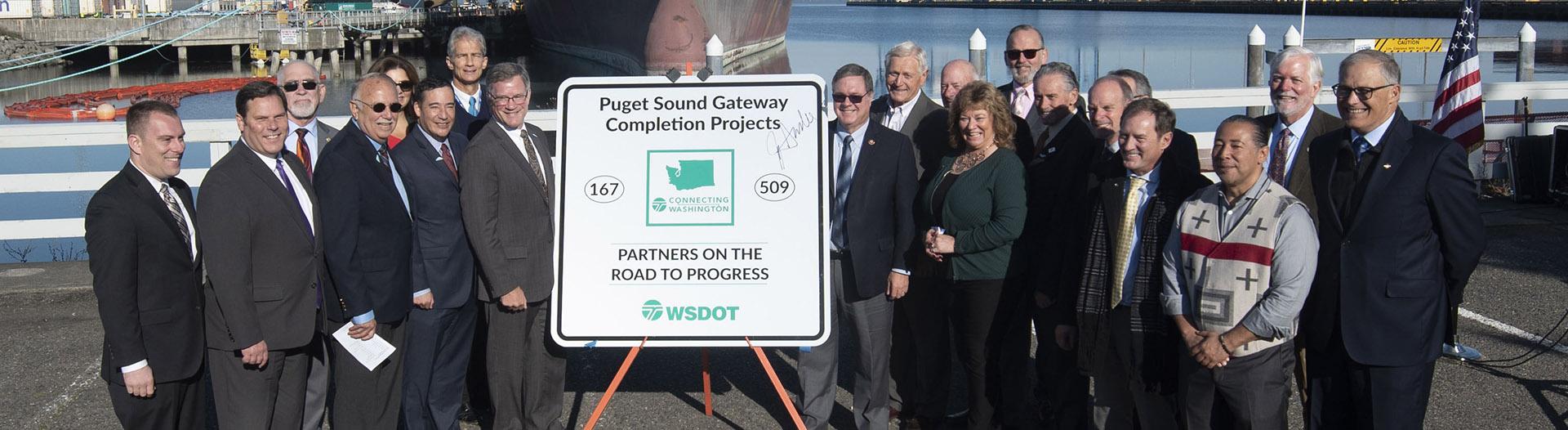 Legislators at the kickoff for the second phase of SR 167